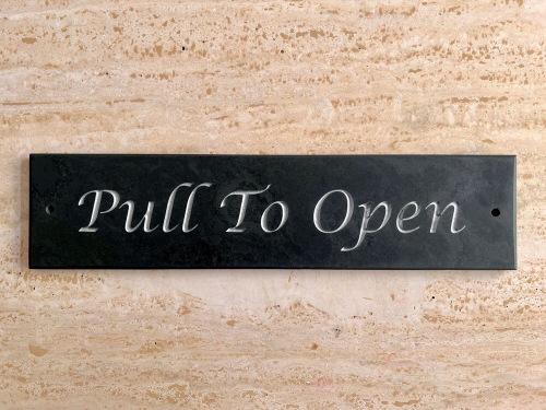 Pull To Open Sign